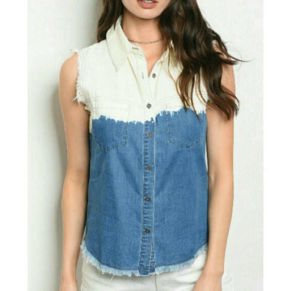 Mebon Denim Two-Tone Top